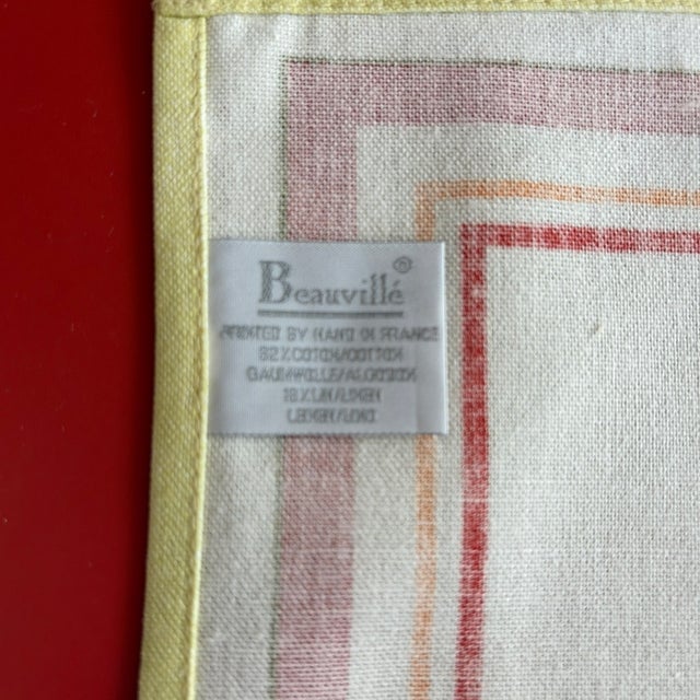 Textile Beauvillé "Coquelicots Rouge" Silk Screen Hand-Printed French Tea Towel For Sale - Image 7 of 7