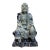 Chinese Vintage Ceramic Buddhist Sculpture,Hand Carved Blue and White Porcelain the Eighteen Arhats Statue For Sale