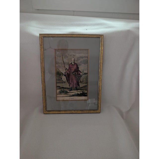 This authentic 18th-century copperplate etching, titled "Japo", is a highly significant ethnographic work published in...