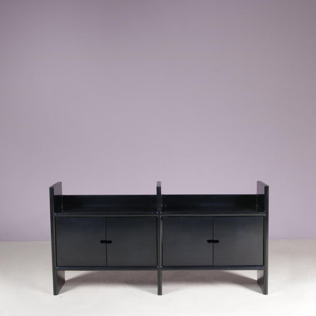 Low Black Plastic Model Multiplo Cabinet by Guzzini for Kastilia, Italy, 1970s For Sale - Image 3 of 14