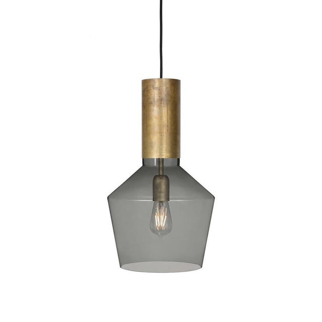 Smoked Glass and Brass Fenomen Ceiling Lamp by Sabina Grubbeson for Konsthantverk For Sale - Image 4 of 7