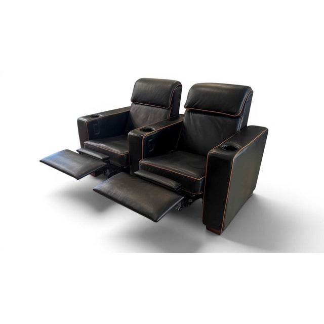 Animal Skin Leathercraft 2 or 3 Seat Theater Seating For Sale - Image 7 of 17