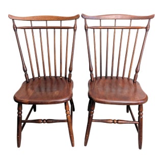 Vintage S. Bent & Brothers Windsor Chairs Duxbury Colonial Style - A Pair For Sale
