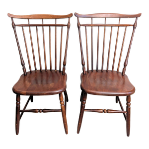 Vintage S. Bent & Brothers Windsor Chairs Duxbury Colonial Style - A Pair
