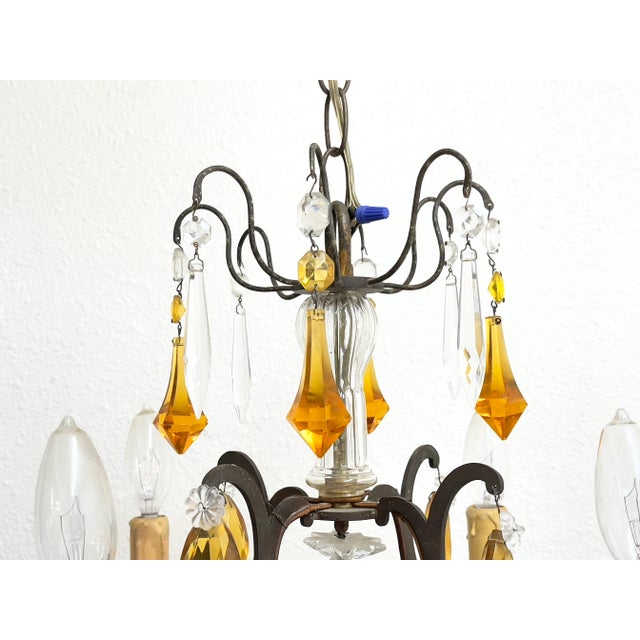 Vintage Chandelier With Murano Glass Fruit For Sale - Image 9 of 13