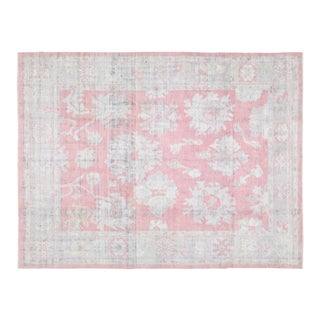 Vintage Turkish Oushak Hand Knotted Wool Rug, 9'x11'9" For Sale