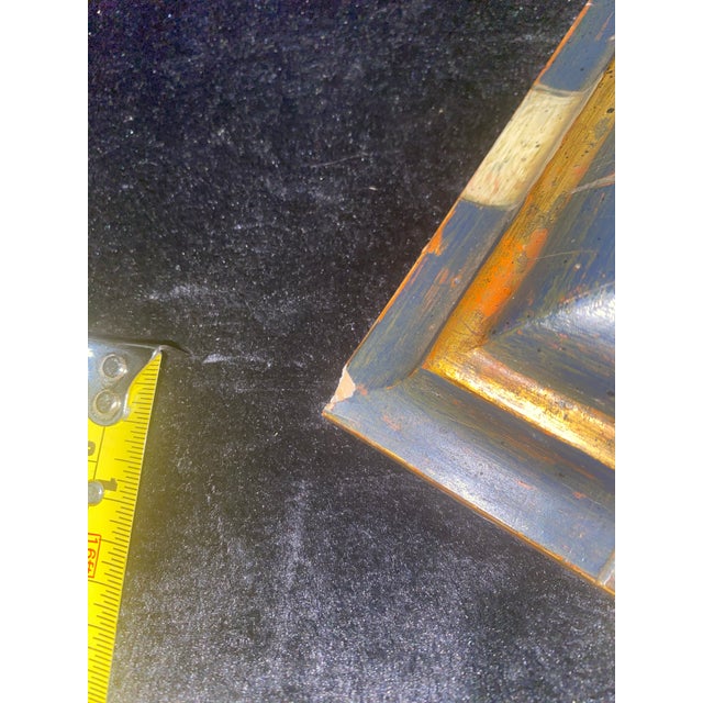 Art Deco Vintage Checkered Wooden Frame Beveled Glass Mirror For Sale - Image 3 of 12