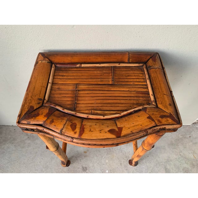 Rare Bamboo Parquetry Tortoiseshell Bamboo Fern Stand/Side Table - French Aesthetic Movement in the Style of Perret & Vibert, Paris, Circa 1890 For Sale - Image 11 of 12