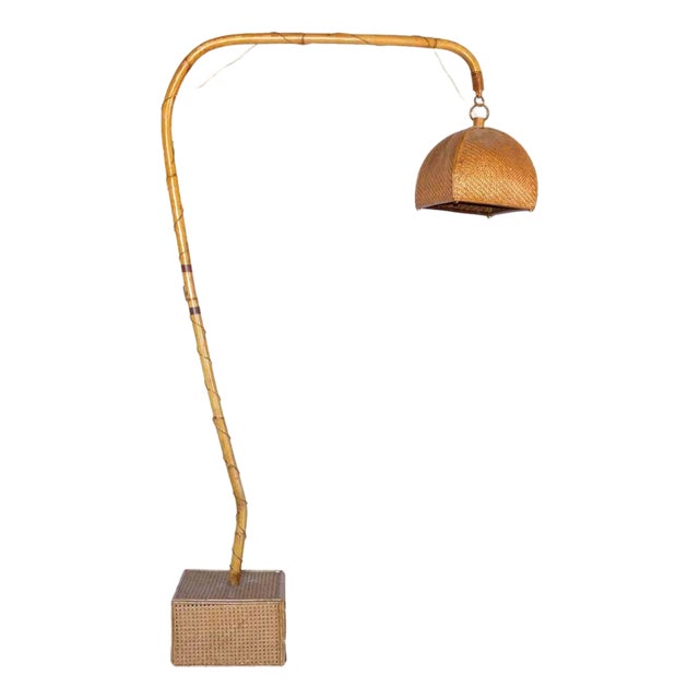 Vintage Bambu Floor Lamp from Mobili nella Valle, Italy, 1970s For Sale