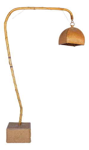 Vintage Bambu Floor Lamp from Mobili nella Valle, Italy, 1970s