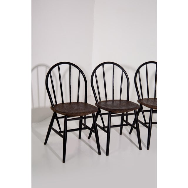 Wood and Cork Chairs, 1970, Set of 6 For Sale - Image 9 of 14