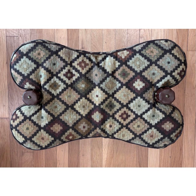 Moroccan Vintage Moroccan Camel Saddle Footstool With New Southwest Upholstery For Sale - Image 3 of 12