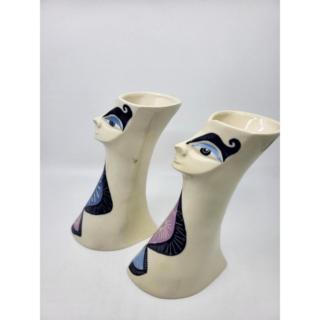 Vintage French Anthropomorphic Vases by Gabrielle Mackiewicz, 1970, Set of 2 For Sale - Image 3 of 8