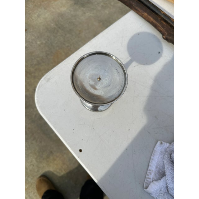 1970s 1970s Silver Candle Holder For Sale - Image 5 of 6