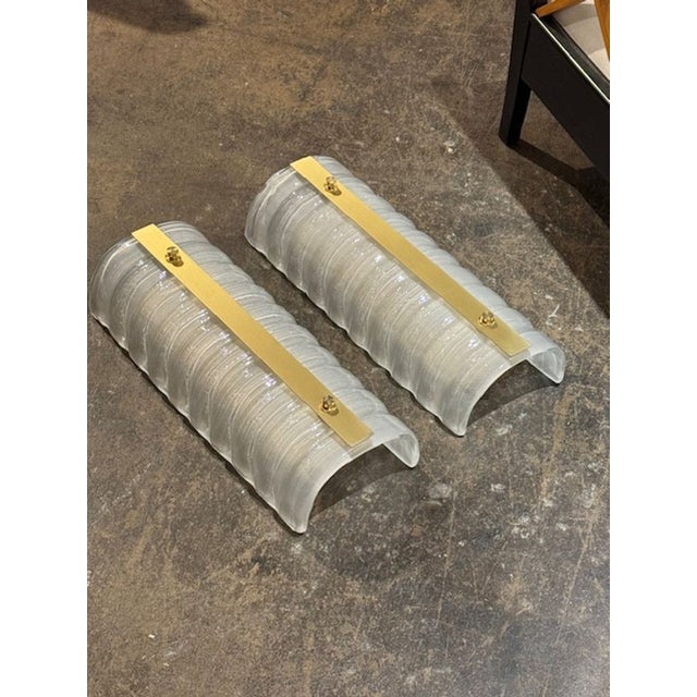 Pair of Murano Ribbed Wall Sconces For Sale In Dallas - Image 6 of 6