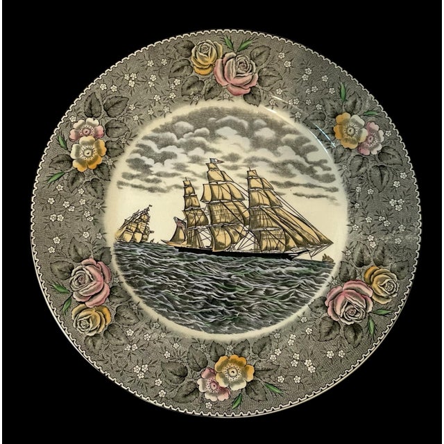 Antique Set 4 Currier & Ives American Engravings for the People Dinner Plates. For Sale - Image 4 of 7