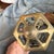 Mid 20th Century Vintage French Rococo-Style Hexagonal Brass & Glass Hall Lantern For Sale - Image 5 of 6