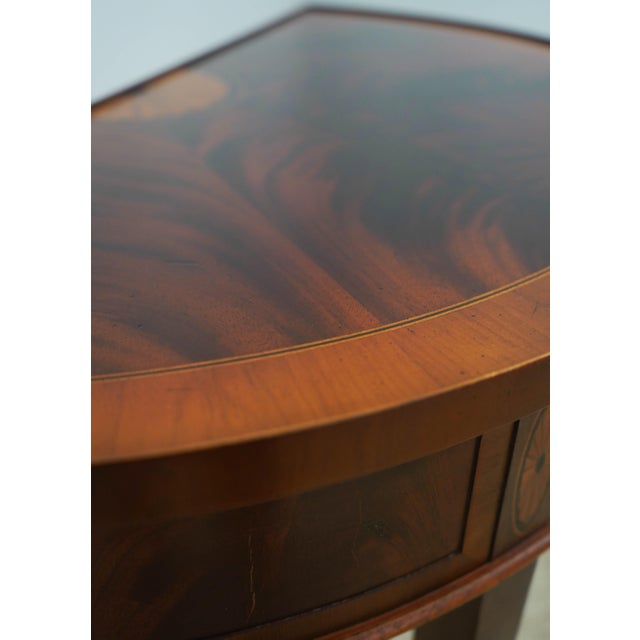 Hekman Mahogany Inlaid Demilune Table For Sale In Philadelphia - Image 6 of 12