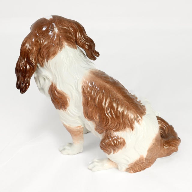 Antique Dresden Porcelain King Charles Spaniel Sculpture or Figurine For Sale - Image 10 of 18