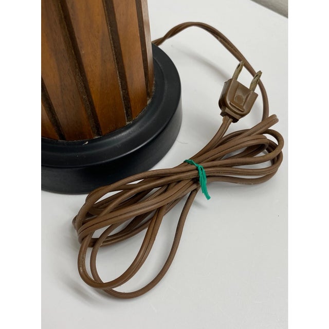 Vintage MCM Gruvwood Eames Era Woven Fiberglass Double Shade Table Lamp For Sale In Orlando - Image 6 of 11