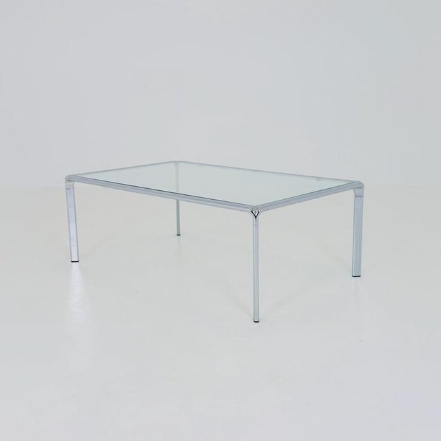 Mid-Century Modern Italian Bauhaus Rectangular Coffee Table in Chrome and Glass, 1980s For Sale - Image 10 of 16