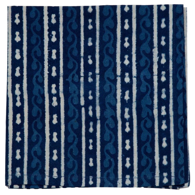 Contemporary Reeva Napkins, Indigo - A Pair For Sale - Image 3 of 4