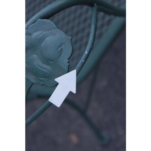 Wrought Iron Outdoor Garden Bench With Rose Motif For Sale - Image 18 of 18