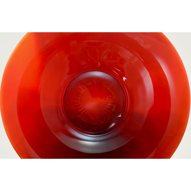 Large 11 inch ruby red vintage glass deep console or serving bowl with star design pattern. Simply a beautiful vintage...