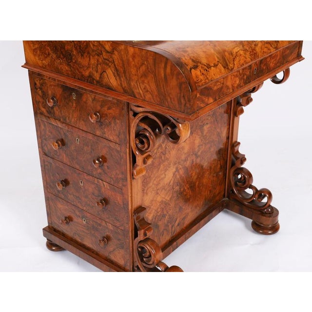 Antique 19th Century Victorian Burr Walnut Pop Up Davenport Desk, 1860s For Sale - Image 4 of 18