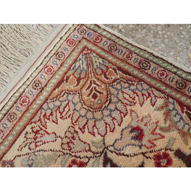 Mid 20th Century Galerie Shabab Collection Mid-20th Century Turkish Herekeh Silk Rug For Sale - Image 5 of 6