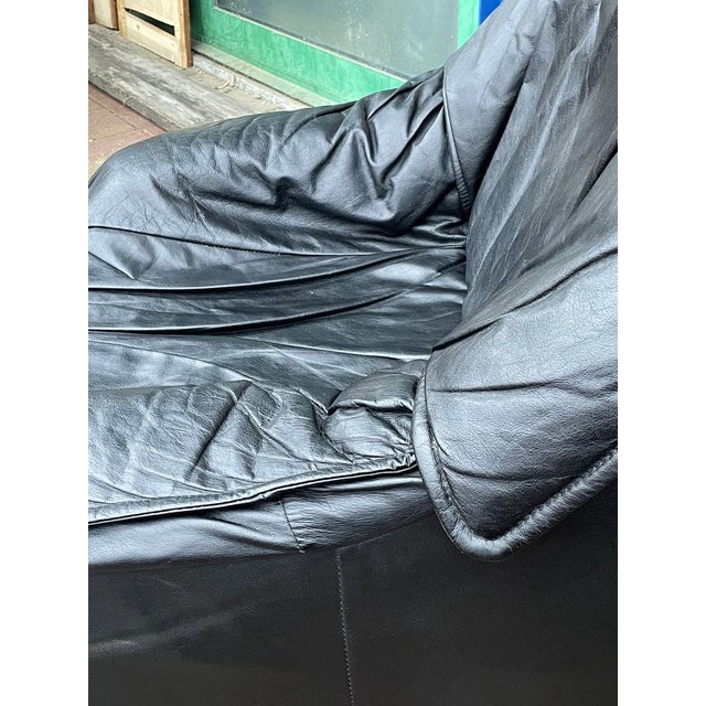 Set of Armchairs in Black Leather, Italy, 1980s For Sale - Image 11 of 18