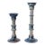 Mid-Century Pottery Candlesticks in Graduated Sizes, a Pair For Sale