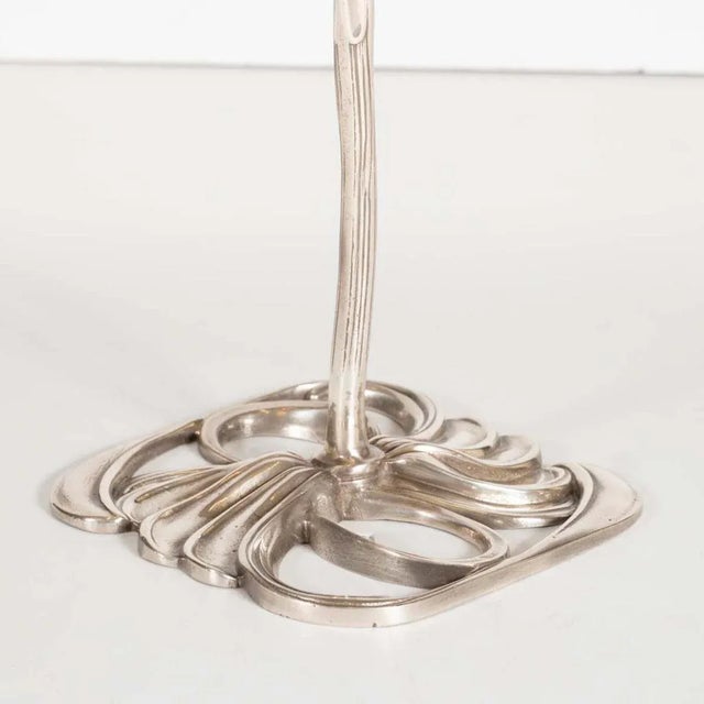 Metal 1920s Art Nouveau Foliate Candlestick For Sale - Image 7 of 9