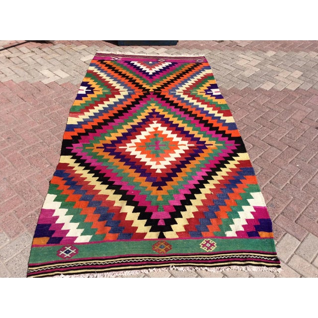 Vintage Bohemian Kilim - 60" X 110" For Sale - Image 13 of 13