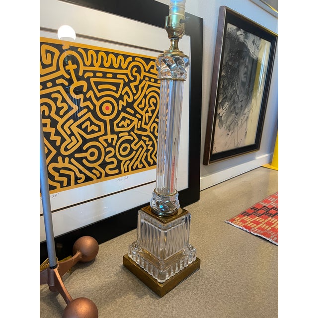 1970s 70s Paul Hanson Style Skyscraper Glass Column Lamp Hollywood Regency For Sale - Image 5 of 12