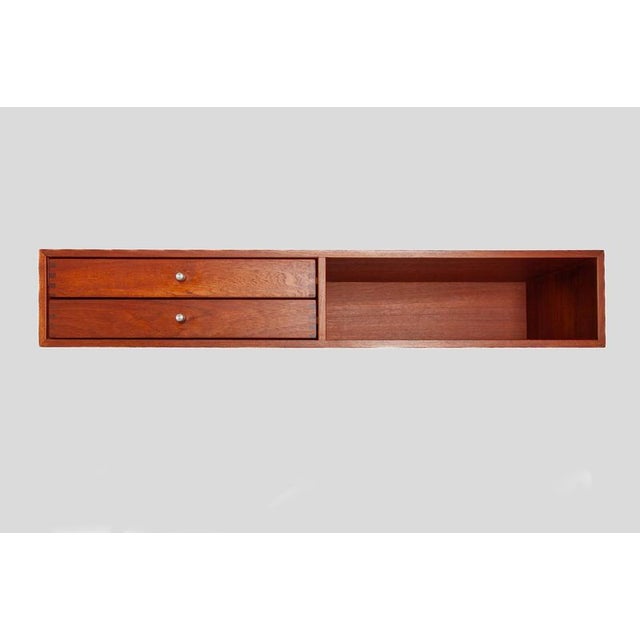 Rare floating wall mounted furniture with two drawers designed by Kai Kristiansen 1960's. Hand crafted furniture with...