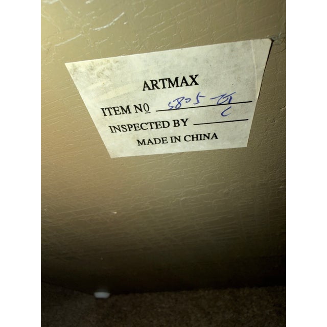 Silver Artmax Postmodern Faux Stone and Wood Side Table For Sale - Image 8 of 8