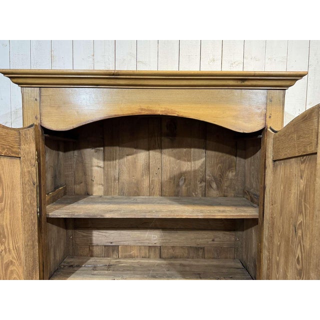 Antique Country Wardrobe in Light Chestnut Wood, 1800s For Sale - Image 6 of 16