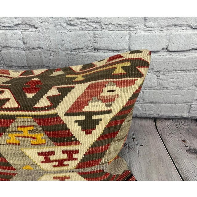 Turkish 16 x 24 Kilim Pillow Turkish Cushion Sultan's Harem Haven Pillow Cushion Cover For Sale - Image 3 of 4