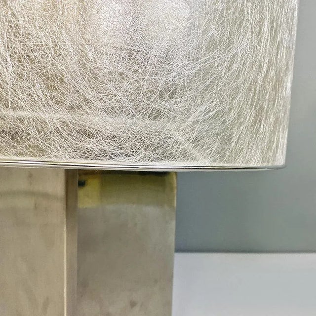 Gold Modern Italian Steel Table Lamp attributed to Pia Guidetti Crippa for Lumi, 1980s For Sale - Image 8 of 12