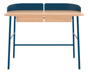 Blue Metal Victor Desk in Natural Oak by Harto