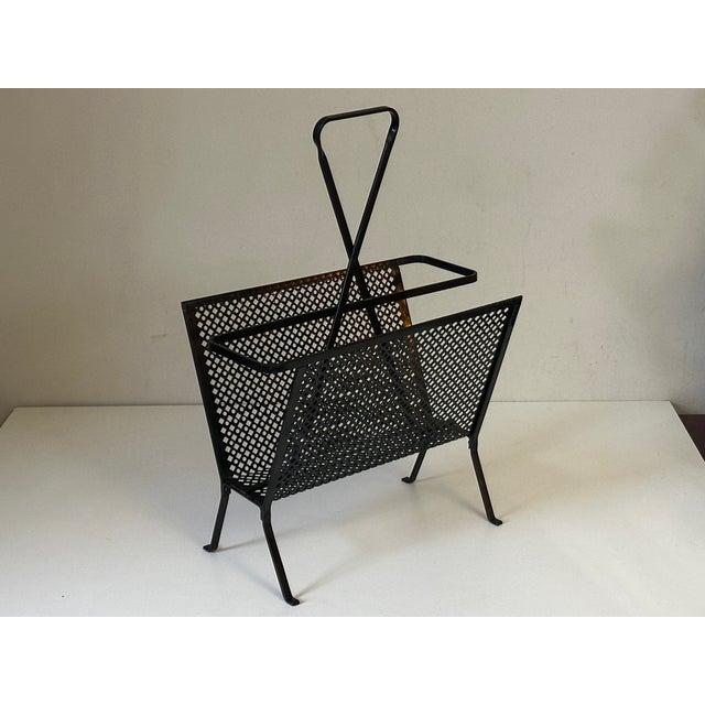 Vintage Perforated Metal Magazine Rack, 1960s For Sale - Image 15 of 15