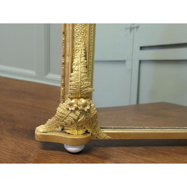 Large Decorative Gilt Arched Over Mantle Mirror For Sale - Image 4 of 8