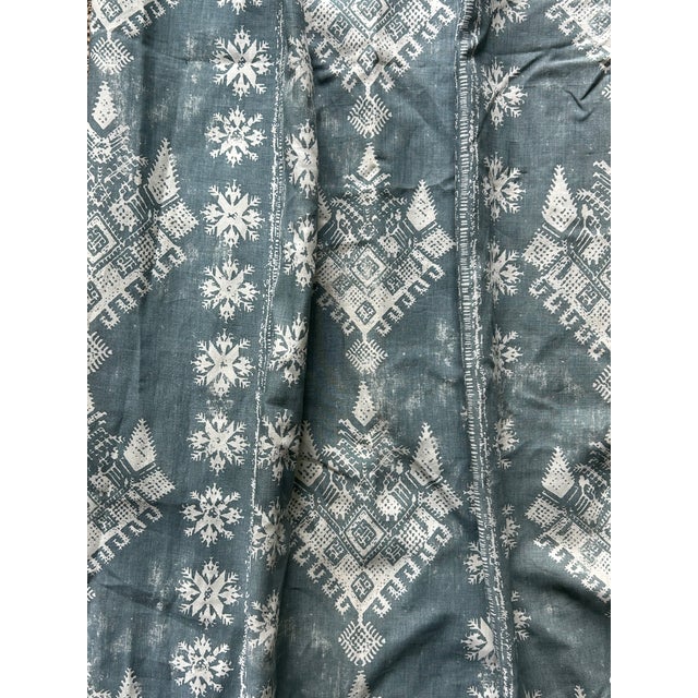 Star Patterned Pinch Pleat Curtain Panels For Sale - Image 10 of 17