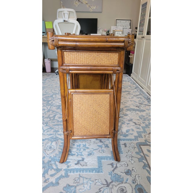 Vintage British Colonial Rattan Side Tables – Pair For Sale - Image 15 of 18