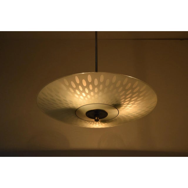 Gold Glass Pendant Lamp from Napako, 1970s For Sale - Image 8 of 11