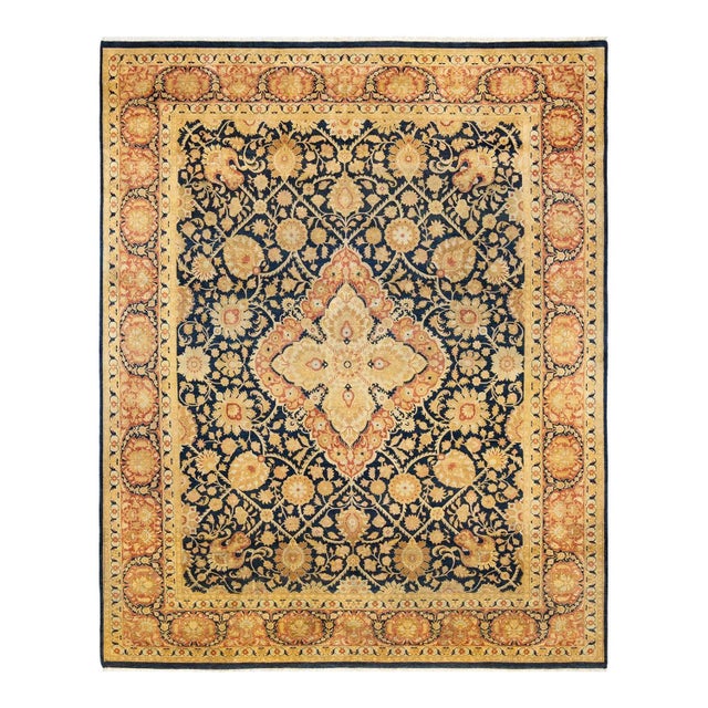 Vintage Moroccan Hand Knotted Wool Area Rug, Navy Blue - 7'10" X 9'10" For Sale - Image 9 of 9