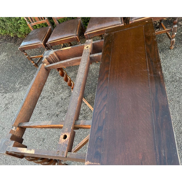 Antique Wooden Dining Set, Set of 5 For Sale - Image 9 of 18