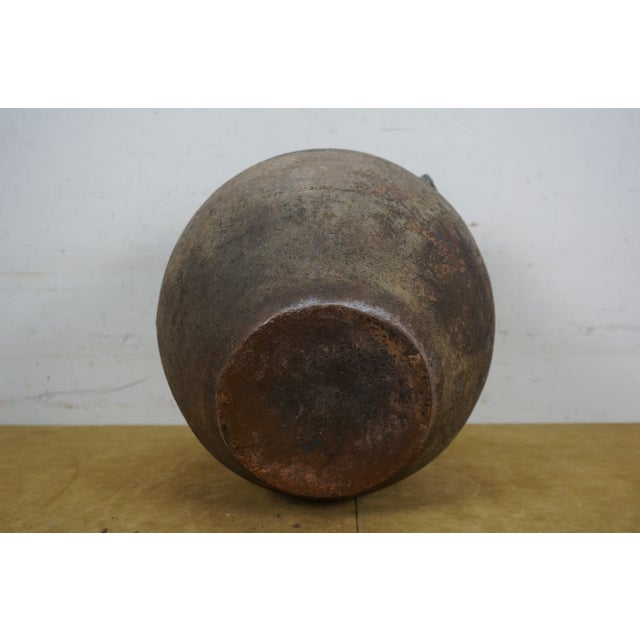 Ceramic Antique Green & Brown Stoneware Pottery Vase Vessel Crock Pot Urn Jug Jar For Sale - Image 7 of 12