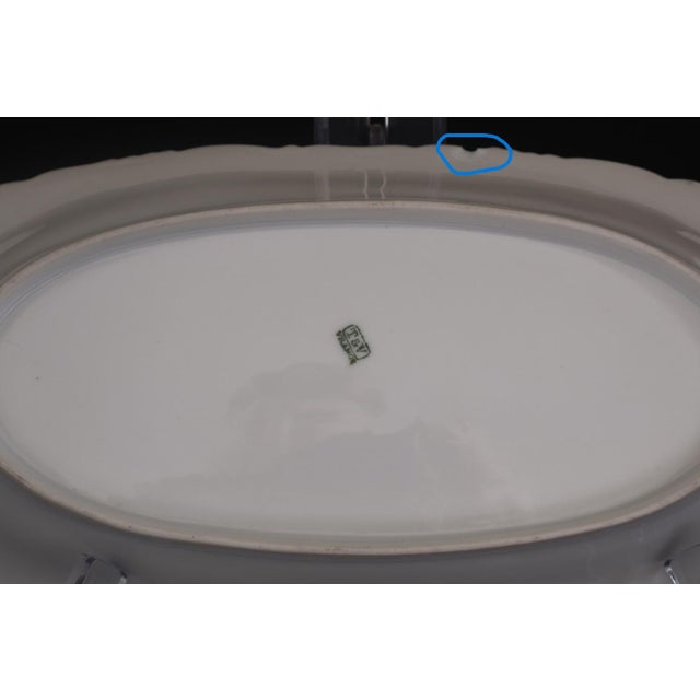 Late 19th Century Antique Haviland Limoges Hand Painted Floral Relish / Serving Tray With Heavy Gilt Decoration Circa 1890–1910 For Sale - Image 5 of 7